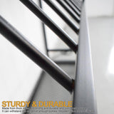 Wall Mounted Wine Rack with LED Lighting Glass Holder, Liquor Bottles Shelves Display Storage Organizer Hanging Long Stemware Goblet Metal for Home Mini Bar Cellar Black WoodArtSupply