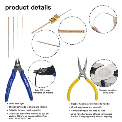 Imdinnogo BCZAMD 39Pcs 3D Printer Tools Kit includes Resin Removal Cleaning Deburring Tool Sanding and Hotend Disassembly Multi-Purpose Tool, 3D Printer Accessories Kit for Trimming and Finis - WoodArtSupply