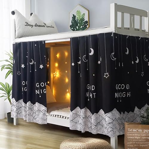 haozaikeji Dorm Bunk Bed Curtains Privacy Bed Drapes Bottom Bunk Bed Curtain Blackout Bed Canopy Dustproof Loft Bed Curtains Shading Bedding for Single Sleeper Dorm Bedroom haozaikeji