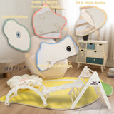 FOOWIN Pikler Triangle Set Climber 8 in 1，Toddler Climbing Toys with Ramp & Arch & Mat Montessori Climbing Set，Wooden Climbing Toys with Ramp for Kids FOOWIN