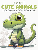 Jumbo Cute Animals Coloring Book for Kids (Cute Animal Coloring Books By Emma Carter) WoodArtSupply