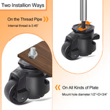 Leveling Stem Casters,M12 Thread Casters Set of 4 Heavy Duty with Leveling feet,2200 LBS Retractable Caster Wheel with Ratchet Arm,Adjustable Nylon Wheels for Equipment, Machine（Hardware Included） YAEMIKY