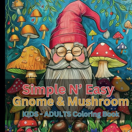 Simple N' Easy Gnome Mushroom Coloring Book WoodArtSupply