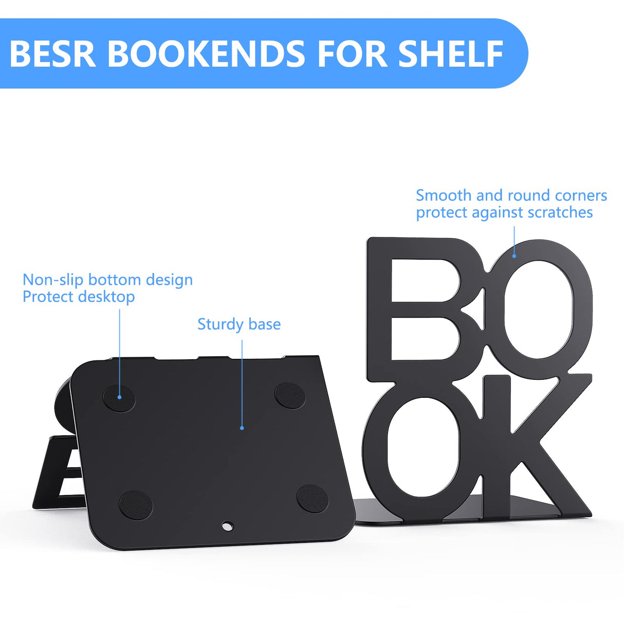 Book Ends,BookEnds Supports for Bookrack Desk,Bookend are Used for Books, Unique Appearance Design,Heavy Duty shikaman