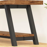 LVB Wood Bench, Industrial Storage Entryway Indoor Bench for Bedroom Hallway Living Room, Rustic Famhouse Wooden Metal Shoe Rack Accent Foyer Bench Seat for Entrance Sitting, Rustic Brown, 47 in Long LVB