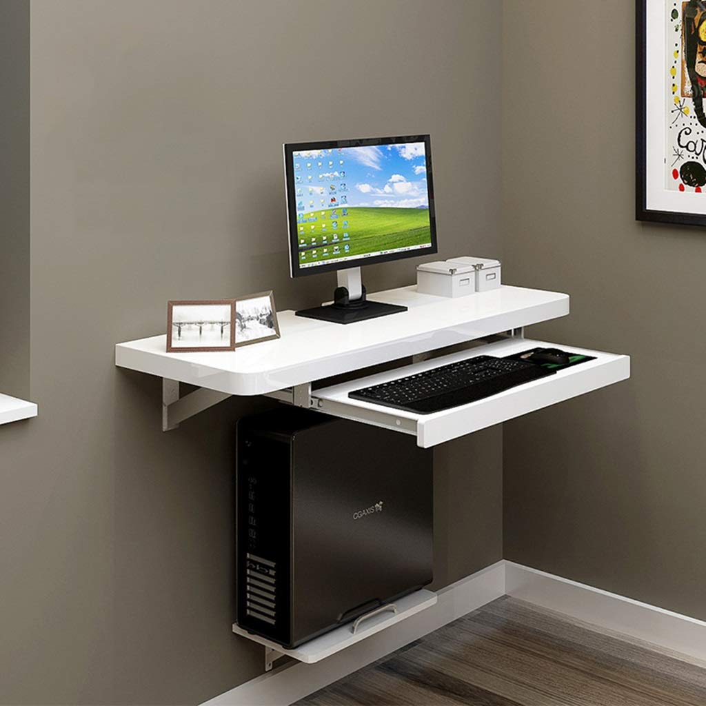 WZHONG Versatile Wall-Mounted Floating Desk – Elegant Space-Saving Solution for Home and Office - WoodArtSupply