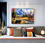 GXGLLPZBY DIY Landscape Diamond Art Kits, 5D Mountain Nature Theme Diamond Painting for Beginners Adults, Paint by Diamonds Dot Gem Art Kits, Home Wall Decor 11.8x15.8in GXGLLPZBY