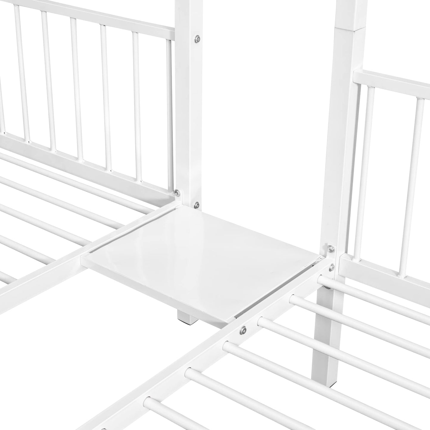 Harper & Bright Designs Metal Triple Bunk Bed with Drawers and Guardrails, Full Over Twin & Twin Bunk Bed for 3, Space-Saving, Noise Free, No Box Spring Needed - White