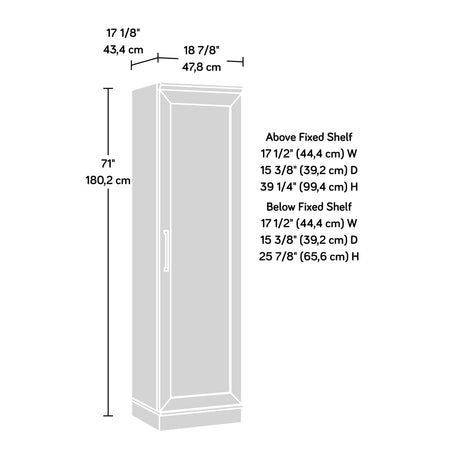 Sauder HomePlus Narrow Pantry Storage Cabinet Slim Single Door with Adjustable Shelves, Kitchen Laundry Bathroom Storage Cabinet, in Soft White Sauder