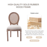 Virabit French Dining Chairs Set of 6, Rattan Farmhouse Upholstered Dining Chairs with Curved Backrest and Beautifully Carved Solid WoodFrame for Living Room, Kitchen, Restaurant Virabit