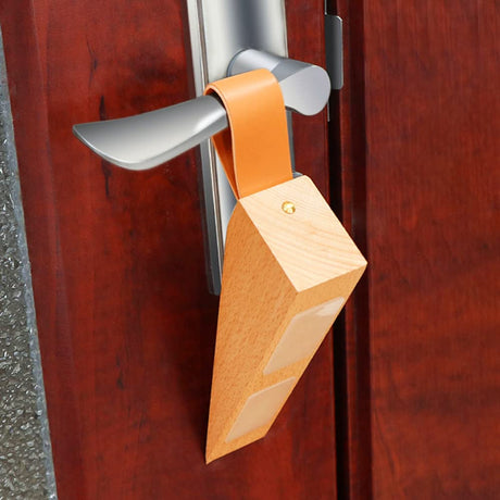 Wood Door Stopper, Solid Wooden Non-Slip Door Wedges, Sturdy and Durable Door Stop Wedge, Door Stopper Fit for Door Bottom Seam (0.2" - 1.3") 1 Pack e-Times