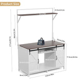 VOWNER Farmhouse Reptile Tank Stand with Power Outlet, 48" X 24" Tabletop Fits up 120 Gallon Bearded Dragon Tank, Heavy Duty Aquarium Stand with Storage Cabinet, Reptile Turtle Terrarium Stand White VOWNER