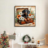 Axquilon Dog Diamond Art Kits for Adults, Dachshund Diamond Painting Kits for Adults, Dog 5D DIY Paint by Diamond Round Full Drill Home Wall Decor Gift 12x12In Axquilon