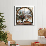 wavaiov Christmas Diamond Painting Kits for Adult, Xmas Winter Snow Landscape Diamond Art Kits for Beginners, DIY Full Drill Rhinestone Diamond Dots Gem Painting Art Craft for Home Decor 12x12Inch wavaiov