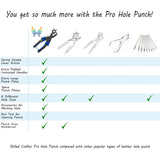 Leather Hole Punch & Belt Hole Puncher Easily Punches Perfect Round Holes. Bonus Ruler & Awl Tool. Leather Craft Tool for Watch or Bag Strap, Fabric, Eyelet - Precision Crafting & Professional Results Skilled Crafter