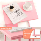 Yoobure C Shaped End Table, Side Table for Couch and Bed, Small Side Table for Small Spaces, Living Room, Bedroom, Rustic Snack Table Yoobure