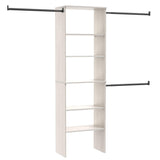 ClosetMaid SuiteSymphony Wood Closet Organizer Kit with Tower, (3) Hang Rods, (5) Shelves (2-Adjustable), Fits Spaces 5-10 ft. Wide, White Timber ClosetMaid