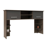 Realspace® Koru 60"W Hutch For Koru L-Shaped Or Straight Computer Desks, Two-Tone Slate/Gray Oak Realspace
