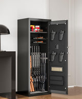 Xyvaly Upgraded Large Gun Safe for 10-14 Rifles - Biometric Fingerprint Access, Removable Shelves & Pistol Storage for Home Security. Xyvaly