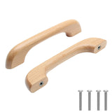 Uenhoy 10 Pcs Natural Wood Cabinet Pulls Handles Solid Wood Handles for Kitchen Cabinets and Drawers - 5" Length, 3-3/4" (96mm) Hole Spacing Uenhoy