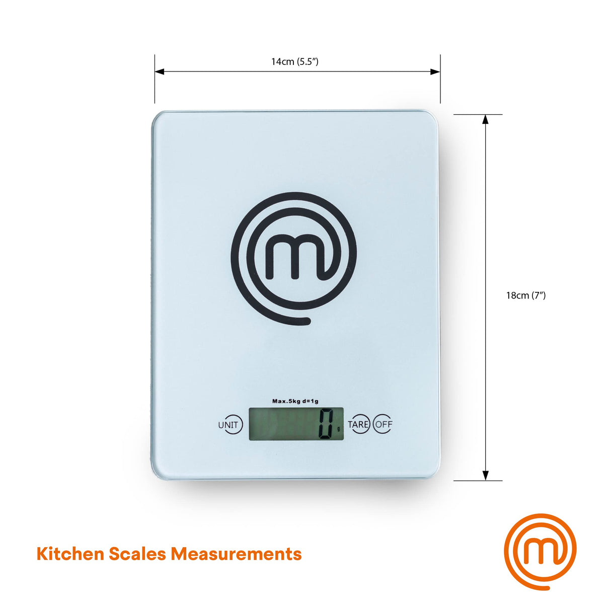 MasterChef Digital Food Scale Grams and Ounces for Kitchen, Portable Food Weight Scale with LCD Display for Baking & Cooking, Tempered Glass Scales, Weighing Precision of 0.1oz, 11lb Weight Capacity MasterChef