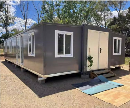 Generic Grande Portable 40ft prefab Homes Expandable Container House for Sale. (Grey, White, Customize, 40ft) - WoodArtSupply