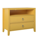 Novogratz Her Majesty 2 Drawer Nightstand, Mustard Yellow Novogratz