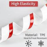 Elvone Garage Door Seal Top and Sides, 40 FT Universal TPE Weather Stripping Garage Door Trim Seal Weatherproofing Garage Door Seals with Nails and Lids in White Elvone