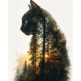 Forest Cat Paint by Numbers for Adults, Painting by Numbers Kit on Canvas for Beginners, Adults' Paint-by-Number Kits Oil Painting Kits for Gift Home Wall Decor 16x20 Inch Clendo