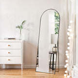 Arched Mirror Full Length, 16"x59" Body Wall Mirrors with Shatter-Proof Glass, Floor Standing, Hanging or Leaning, Tall Arch Mirror with Stand Aluminum Alloy Frame for Bedroom Cloakroom Zibbizo