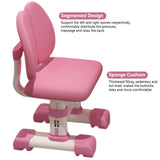 Small Standing Desk and Chair Set - Widened Desktop With Multi Separation Cartoon Pattern, Kids Adjustable Height Study Table With Drawer (Pink) Cuteam