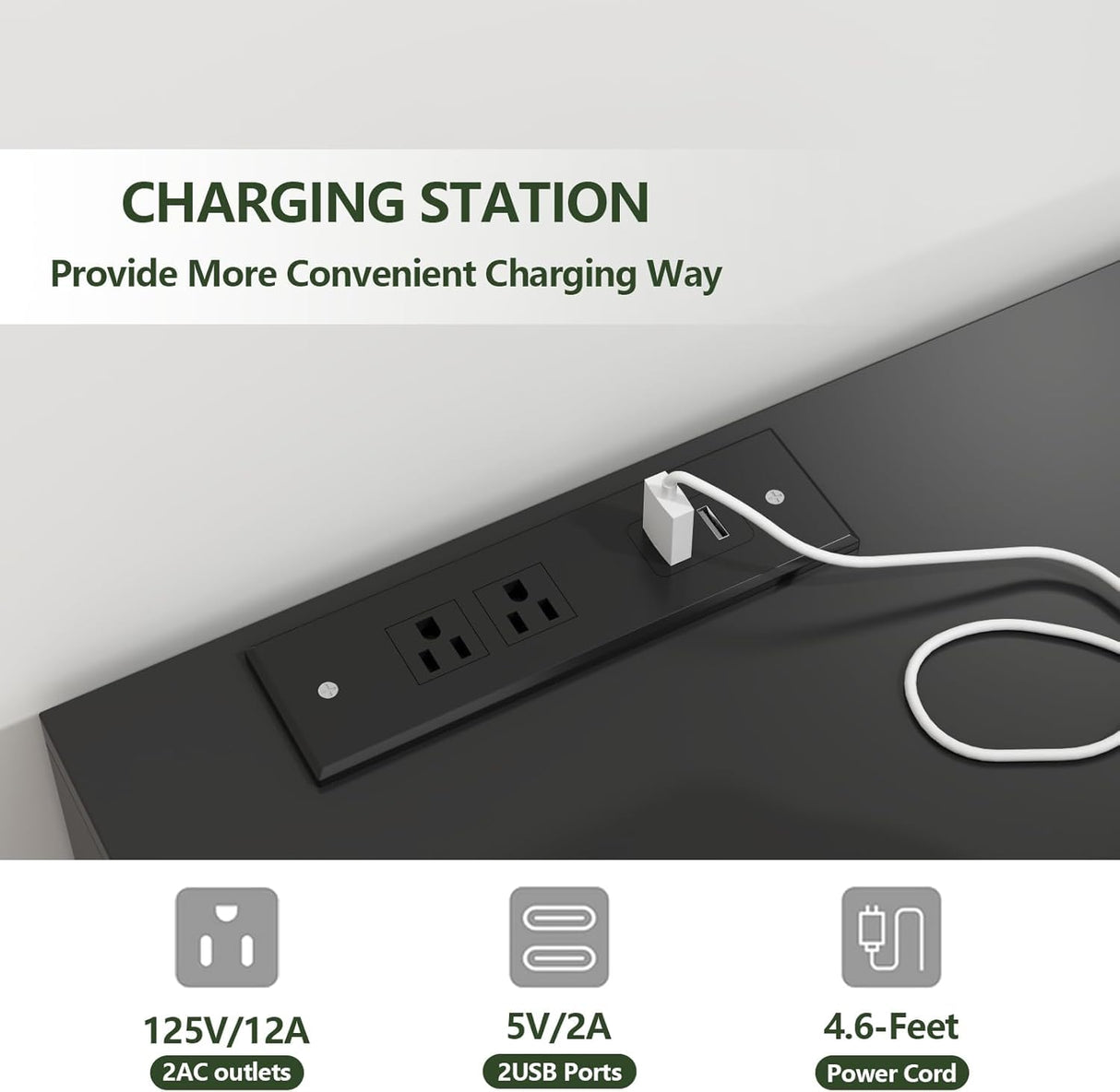 STIKELY 6 Drawer Dresser for Bedroom with Power Outlet, Black Dressers with LED Light, Dresser Chest of Drawers for Closet,Wooden Dressers Organizer Cabinet for Living Room,Entryway, Hallway STIKELY