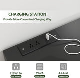 STIKELY 6 Drawer Dresser for Bedroom with Power Outlet, Black Dressers with LED Light, Dresser Chest of Drawers for Closet,Wooden Dressers Organizer Cabinet for Living Room,Entryway, Hallway STIKELY