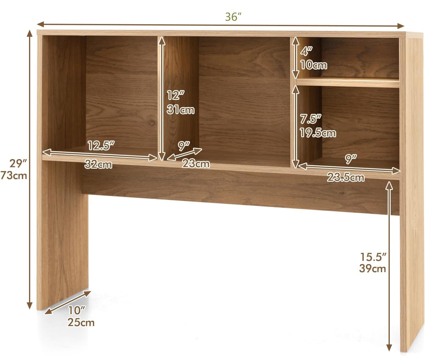 Giantex White Desktop Bookshelf with 4 Shelves - Stylish Storage Organizer for Home and Office - WoodArtSupply