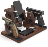 BarvA 2 Adaptive Wood Gun Racks Phone Docking Charging Station Gifts for Men Dad Birthday Ideas Nightstand Organizer Charging Dock Watch Charging Stand Wallet Key Gadget Device Bedroom Bedside Holder BarvA