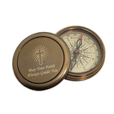Personalized Compass Engraved | Gift for Baptism, Confirmation, Graduation, Anniversary | Antique Brass Desk Compass in Wood Box for Men, Him, Son (Design My Own) Stanley London