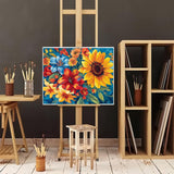 Natuyalo Paint by Numbers for Adults - DIY Adult Paint by Number Kits Painting on Canvas Sunflower Painting by Numbers for Beginners, Flowers Art Craft Kits for Adults (16x20 Inch) Natuyalo
