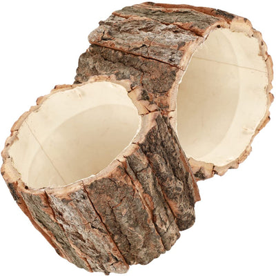 Bark Planter Pot 2pcs Wood Bark Flower Pot Natural Log Succulent Planter Flower Pots for Indoor Plants Rustic Tree Stump Plant Pot Farmhouse Flower Bucket for Home Art Decor