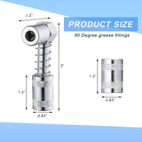 Wevdn 90 Degree Grease Coupler Adapter, Sturdy Steel Grease Coupler Adapter with Sleeves for Tight Spaces, Grease Gun Lubrication Tool for Car Farm Truck Industrial Use (Big Sleeve) Wevdn