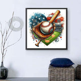 Generic 5D DIY Diamond Art Painting Baseball 16x16 inches for Adults, Full Round Drill Rhinestone Embroidery for Wall Decoration, SUKIMI006 Generic