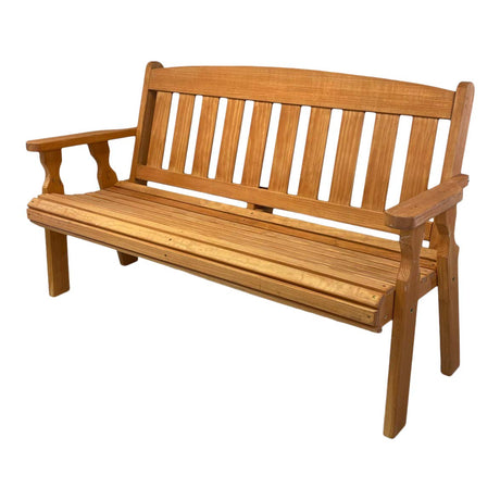 Amish Heavy Duty 800 Lb Mission Pressure Treated Garden Bench(4 Foot, Cedar Stain) Amish Casual