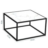 SAYGOER White Coffee Table,Small Square Coffee Table,Modern Center Table for Living Room Office 27.6 * 27.6 * 15.7 Inch, Easy Assembly, White Faux Marble Top SAYGOER