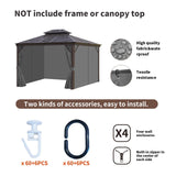 homegroove Gazebo Curtains Outdoor Waterproof 10 * 10ft, Privacy Curtains 4-Panels, Gazebo Replacement Curtain with Zipper for Garden, Patio, Yard (Only Curtains) Gray homegroove