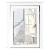 Tangkula Bathroom Cabinet with Mirror, Mirrored Wall-Mounted Storage Medicine Cabinet w/Single Door & Adjustable Shelf in 5 Positions, Multipurpose Wall Cabinet for Bathroom (White) Tangkula