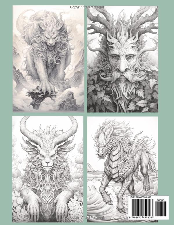 Fabulous Fierce Fantasy Creatures A Coloring Book For Daring Older Boys and Girls: Mythical Creatures, Fantasy Animals, Dragons, and Other Imaginary Beasts WoodArtSupply