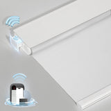 MANSNIX Smart Motorized Blinds with Remote, Cordless No-Drill Automatic Roller Shades, Blackout Electric Blind for Windows, White, 34 x 72 MANSNIX