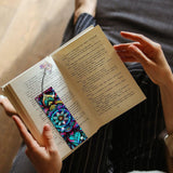 Puraikcmi 6 PCS 5D DIY Diamond Art Bookmarks,Mandala Diamond Painting Bookmarks Kits with Tassels Acrylic, Rhinestone Crafts Decoration Gift Set for Book Lovers Beginners & Adults Puraikcmi