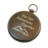 Engraved Anniversary Compass Gifts for Him, Men, Husband, Boyfriend | Personalized Compass Gift with Optional Laser Engraved Wood Box (FBA - Adventures) Stanley London