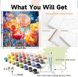 WEMEON Framed Paint by Number Kit for Adults-Easy Paint by Numbers Kit for Adults Beginner, Simple Paint by Numbers Flower for Gift Home Wall Decor (10x10Inch) WEMEON