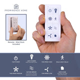 Prominence Home Ashby Modern 52 Inch Ceiling Fan with Light, LED Fan with Remote Control, Tri-Mount Indoor Fan with 5 Blades, White and Gray Oak Blade Finish Options, Farmhouse White (80094-01) Prominence Home